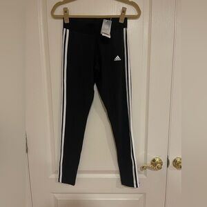 Adidas black and white striped leggings​​​​​​​
